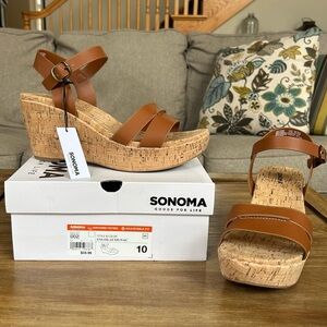 Sonoma Women's Cork Wedge Strappy Sandals